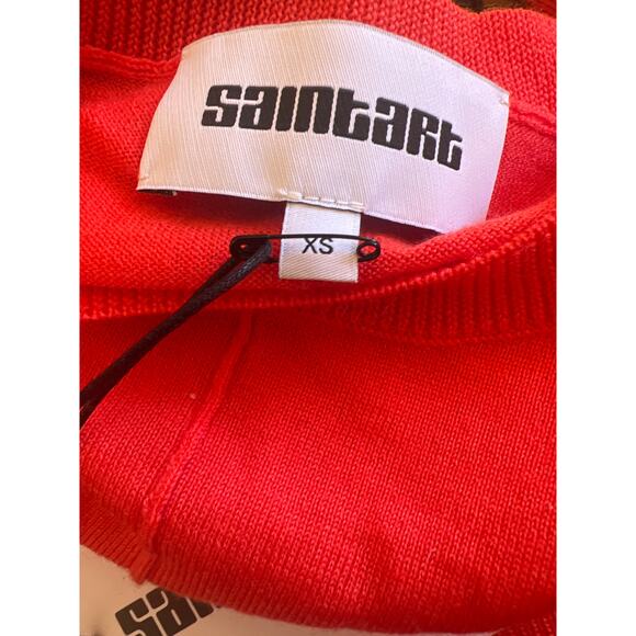 TUCKERNUCK SAINTART Coral Norah shorts sleeve Crop Sweater NWT Size XS - Picture 6 of 8